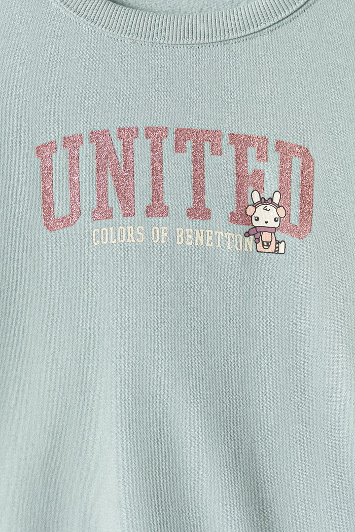 BIMBA United Colors of Benetton Felpa per bambini con cotone 39M2G10GM.P.Reproposal turchese
