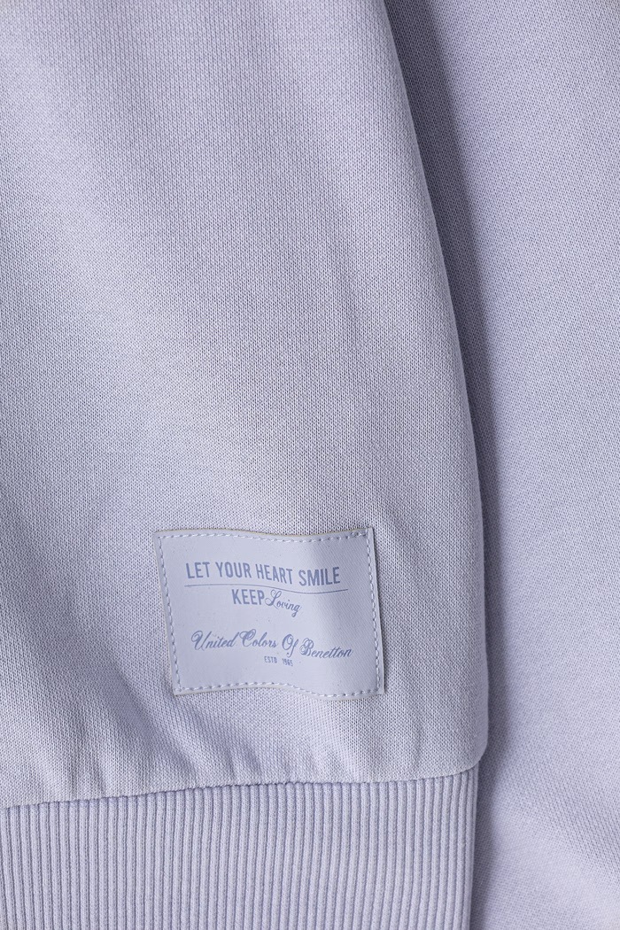 Dziewczynka United Colors of Benetton Bluza rozpinana z kapturem dziecięca bawełniana 38O3C506C.G.Seasonal fioletowy