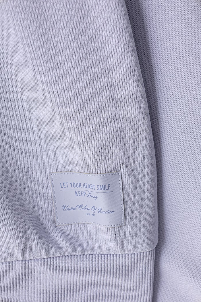 Dziewczynka United Colors of Benetton Bluza rozpinana z kapturem dziecięca bawełniana 38O3C506C.G.Seasonal fioletowy