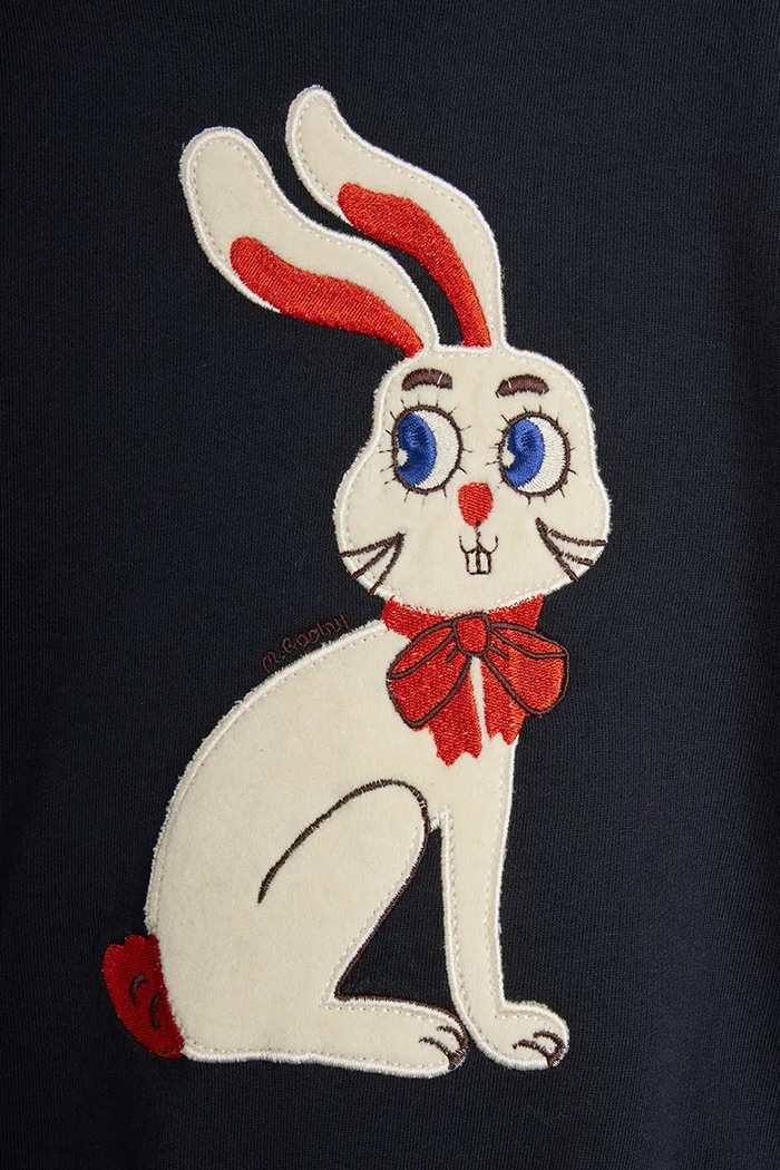 Dziewczynka Mini Rodini Bluza dziecięca bawełniana Rabbits 26720102 czarny