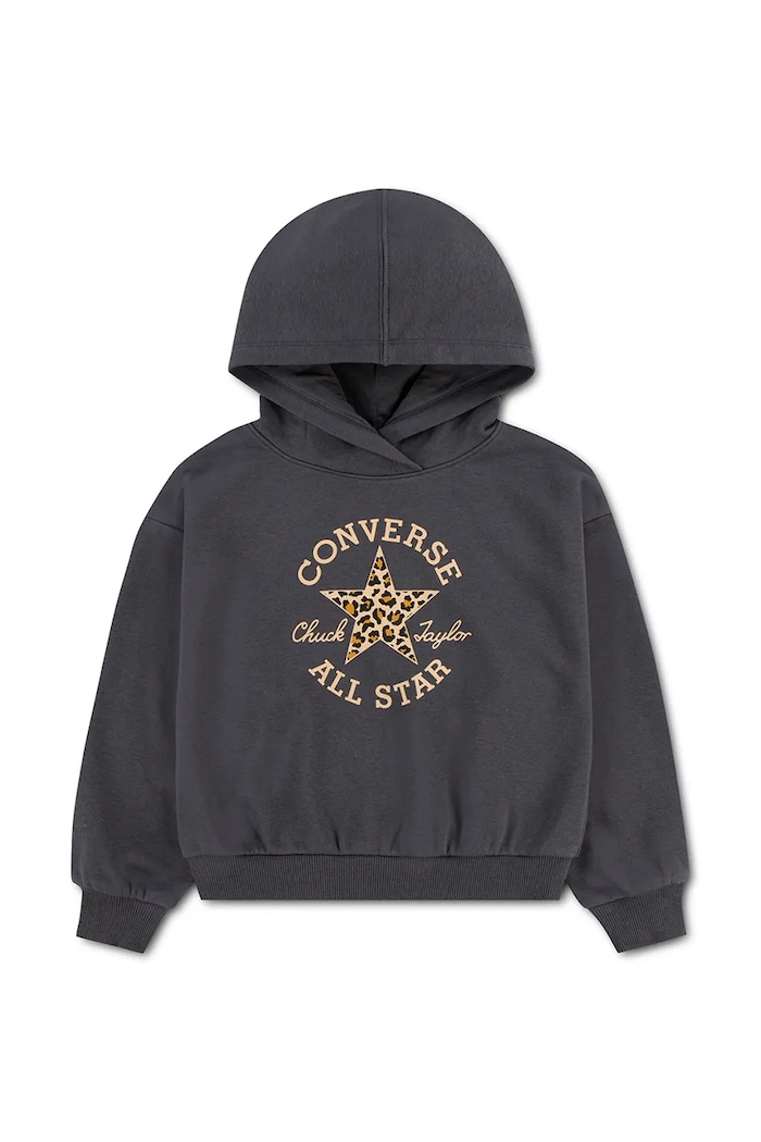 Converse Bluza z kapturem dziecięca z bawełną czarny 3CJ841