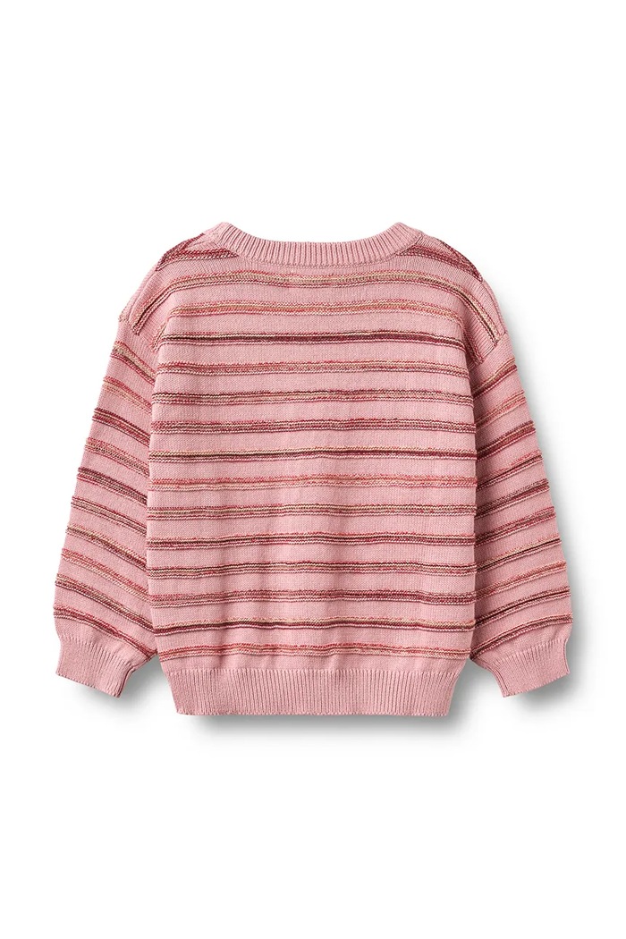 Wheat Sweter dziecięcy bawełniany 2534.560.GOTS różowy AW26