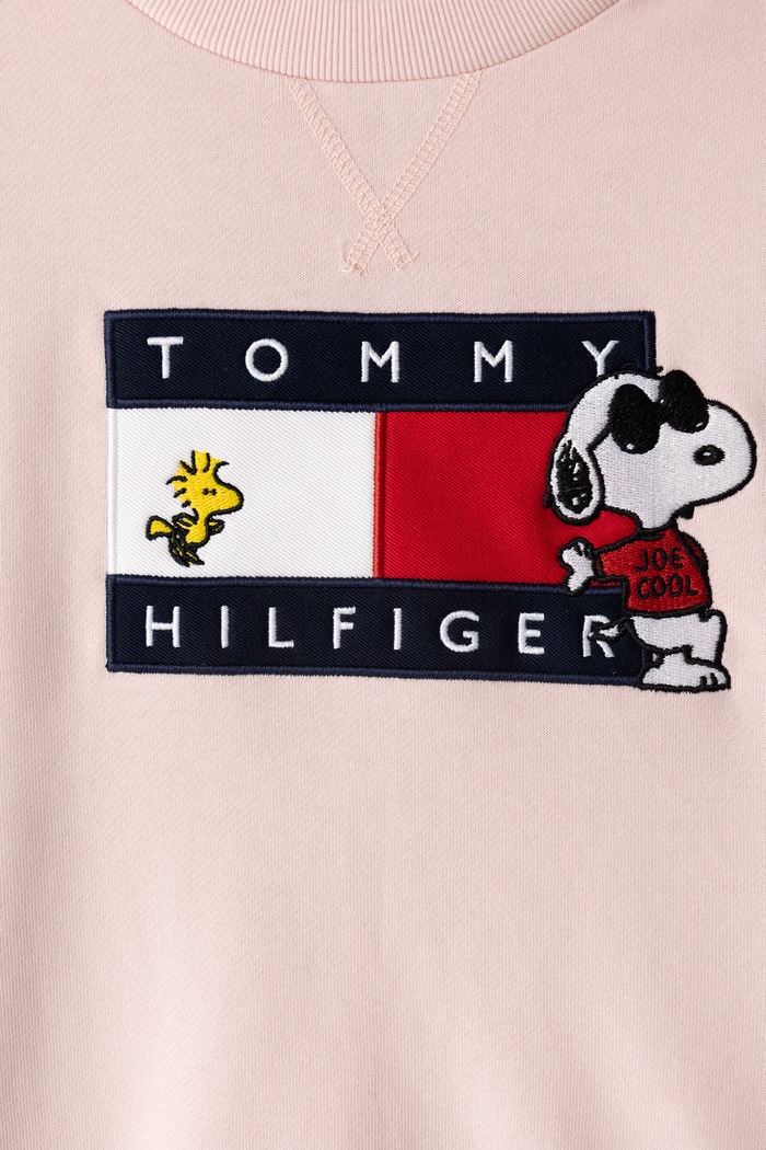 X Peanuts μπλούζα παιδική βαμβακερή Tommy Hilfiger KS0KS00764.G.128.176.9B ροζ