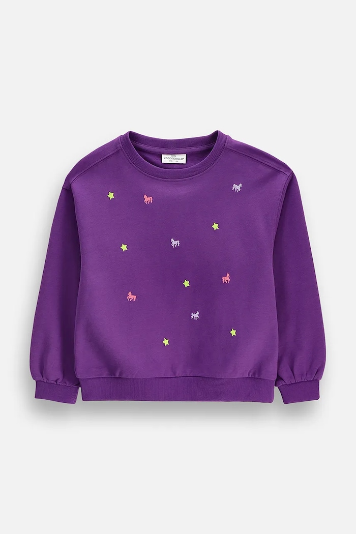 Coccodrillo Mikina dětská bavlněná ZC6132102HGK fialová AW26