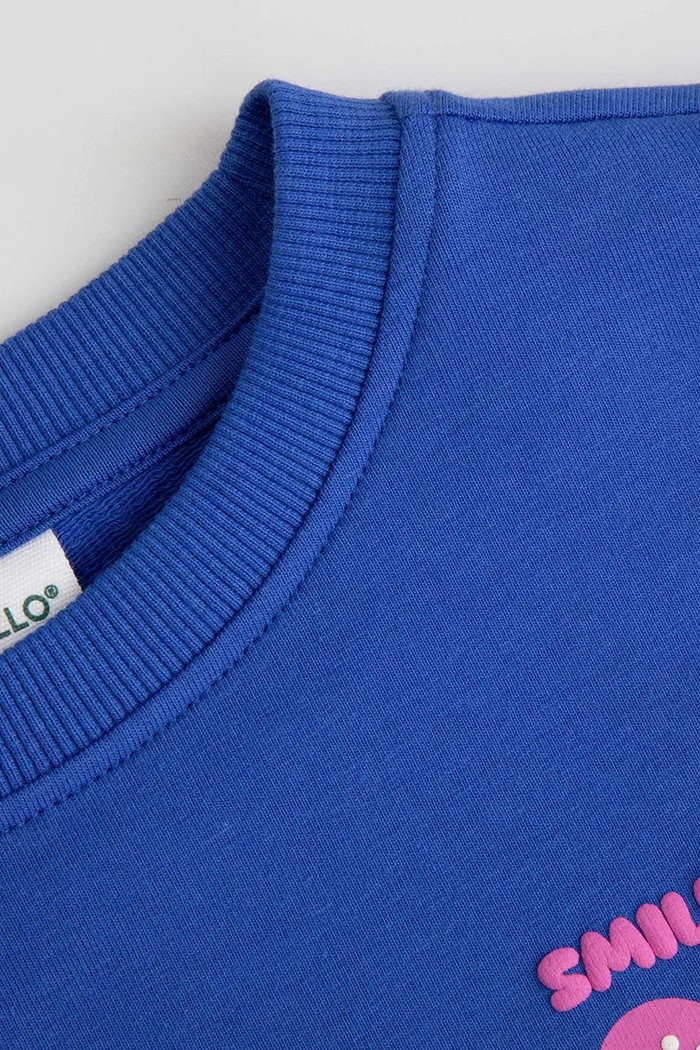 Dziewczynka Coccodrillo Bluza dziecięca bawełniana z elastanem ZC6132102SGK niebieski