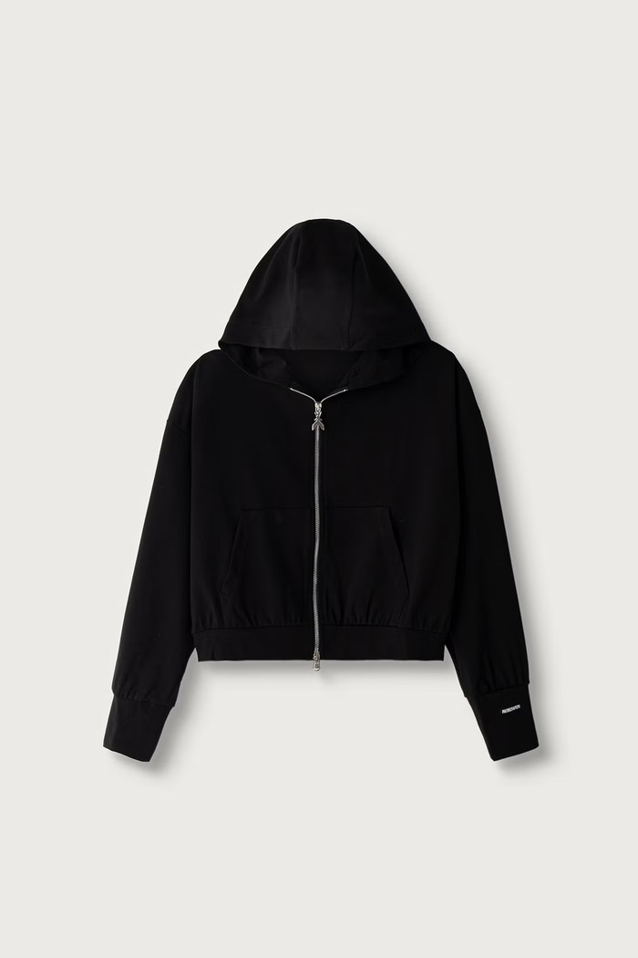 Patrizia Pepe Mikina na zips s kapucňou detská s viskózou A641 čierna 7M0035