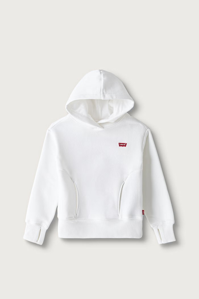 Levi's Кофта с капюшоном для детей с хлопком BATWING PATCH HOODIE белый 3ER942