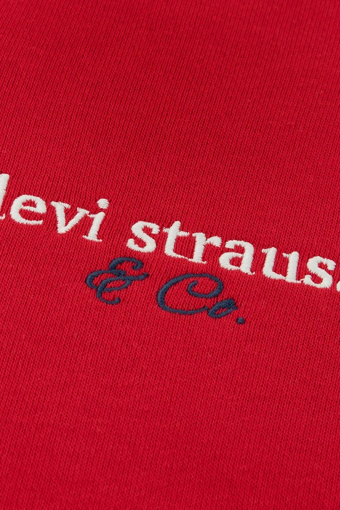 Dziewczynka Levi's bluza dziecięca z bawełną MEET AND GREET HALF ZIP 3ER410 czerwony