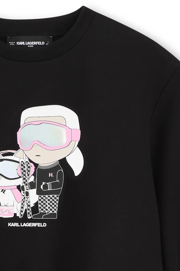 DÍVKA Karl Lagerfeld Mikina dětská s bavlnou Z31318.114.150 černá