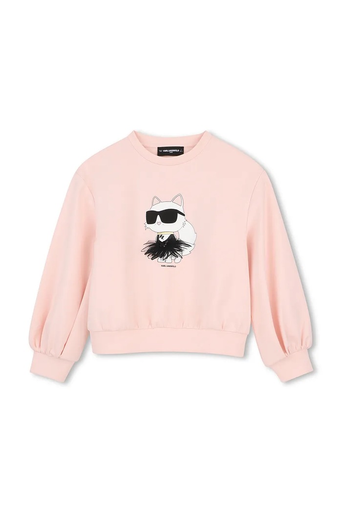 Karl Lagerfeld μπλούζα παιδική με βαμβάκι Z31318.156.162 ροζ AW26