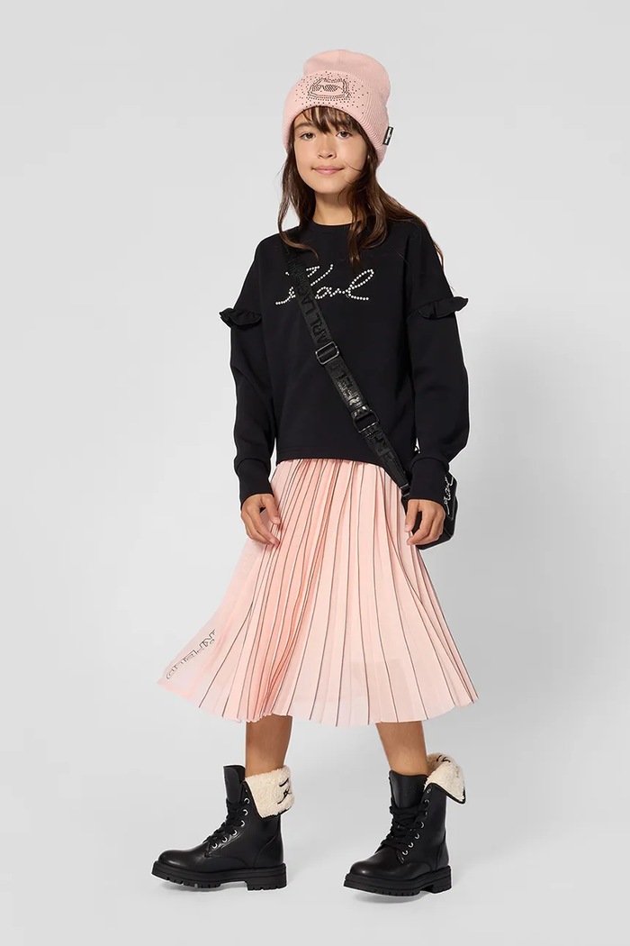 Karl Lagerfeld Dukserica za djecu s pamukom crna Z31319.114.150