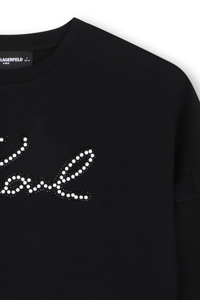 Dukserica za djecu s pamukom Karl Lagerfeld Z31319.114.150 crna