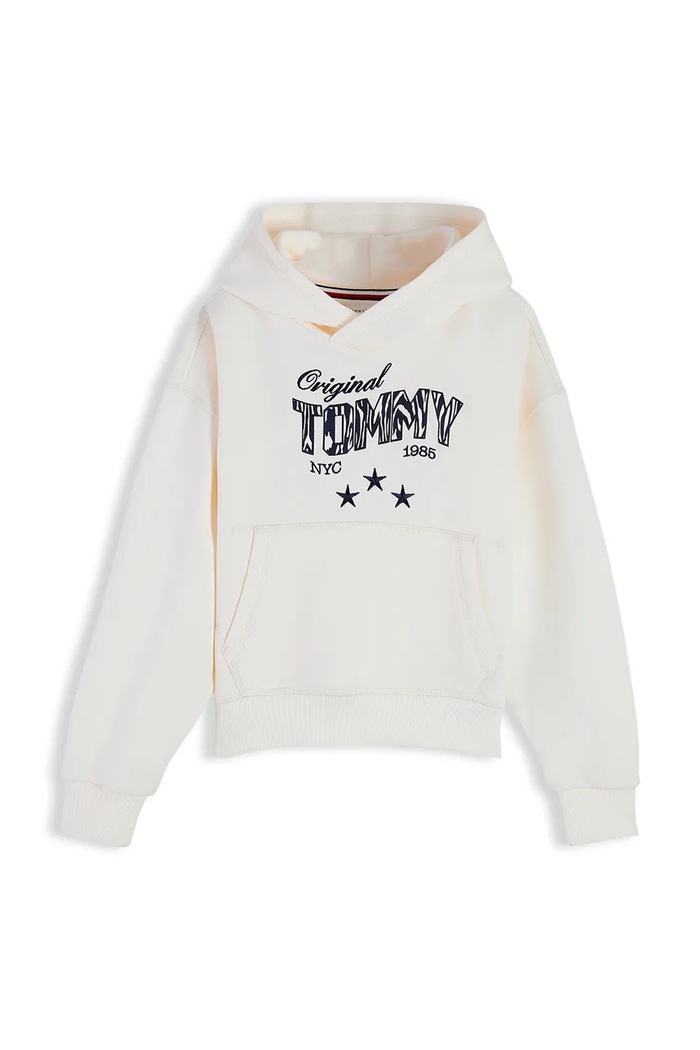 Tommy Hilfiger Bluza z kapturem dziecięca bawełniana KG0KG09571.104.122.9BY2 biały AW26