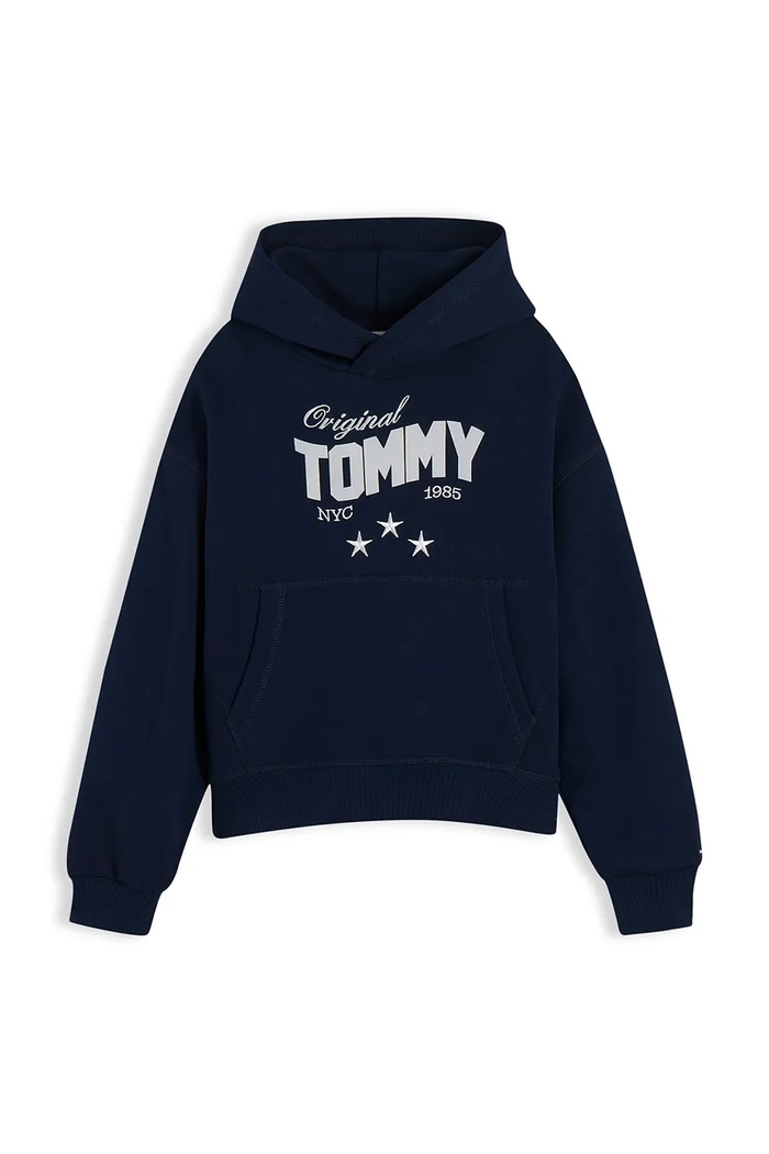 Tommy Hilfiger Bluza z kapturem dziecięca bawełniana KG0KG09571.128.176.9BY2 granatowy AW26