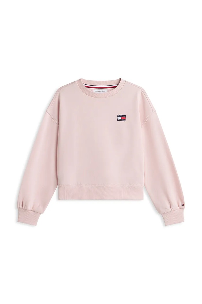 Tommy Hilfiger bluza dziecięca bawełniana z elastanem KG0KG09604.80.122.9BY2 różowy AW26