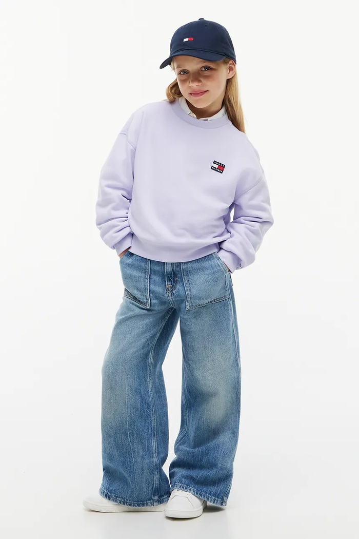 Bluza dziecięca bawełniana Tommy Hilfiger KG0KG09567.128.176.9BY2 fioletowy