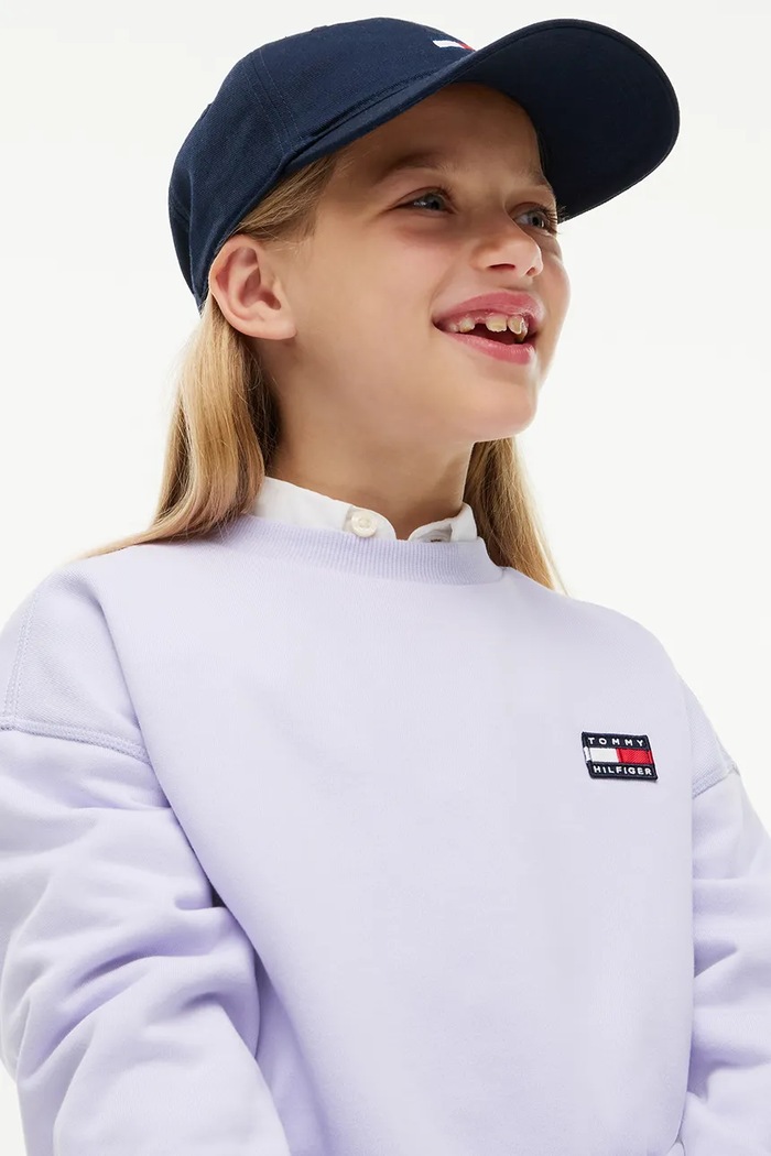 Bluza dziecięca bawełniana Tommy Hilfiger fioletowy KG0KG09567.128.176.9BY2