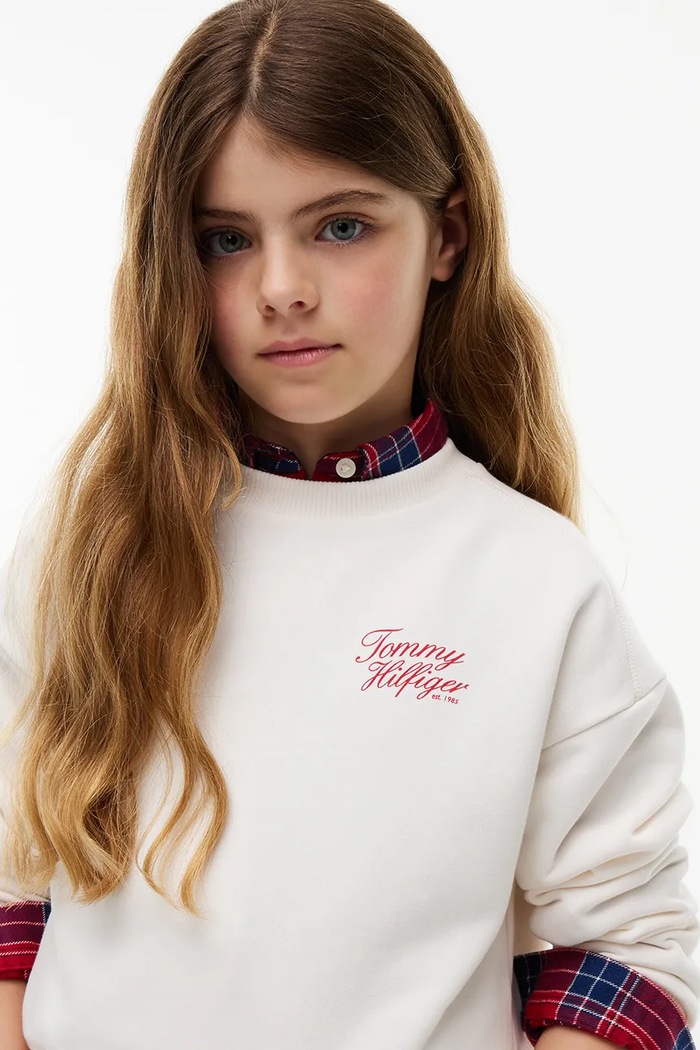 Bluza dziecięca z bawełną Tommy Hilfiger biały KG0KG09572.128.176.9BY2