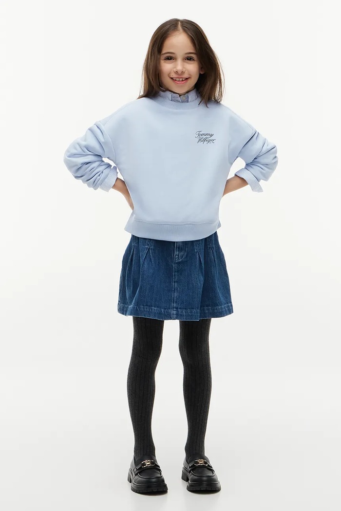 Bluza dziecięca z bawełną Tommy Hilfiger KG0KG09572.128.176.9BY2 niebieski