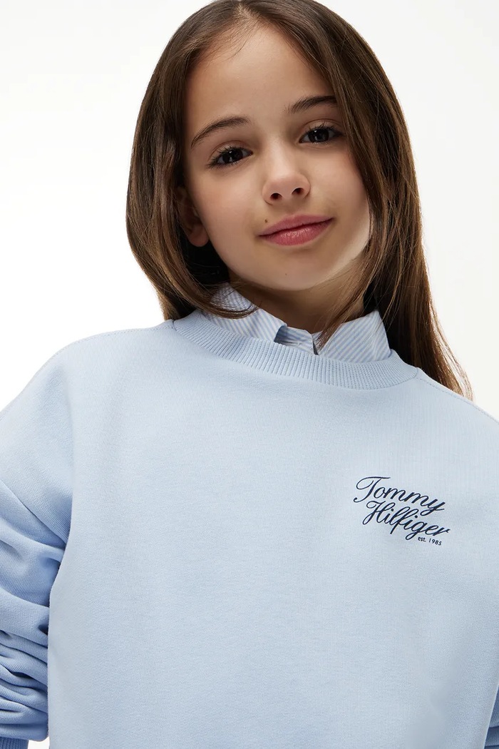 Bluza dziecięca z bawełną Tommy Hilfiger niebieski KG0KG09572.128.176.9BY2