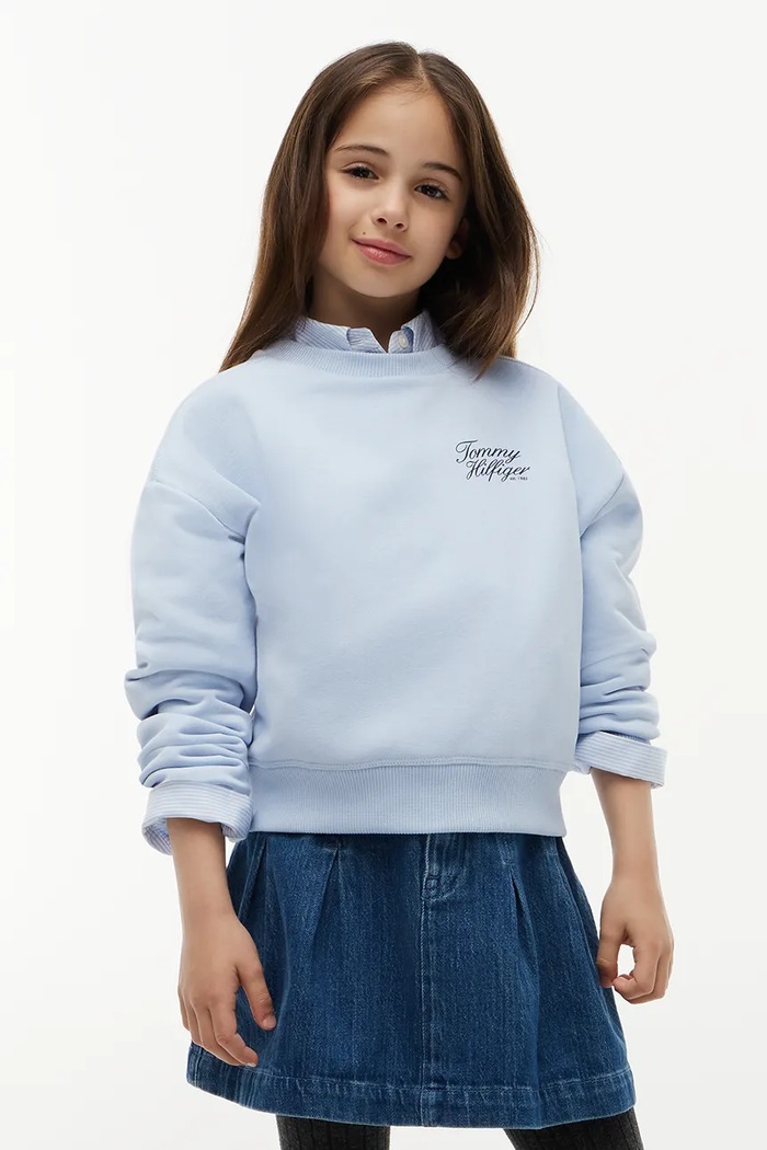 Tommy Hilfiger Bluza dziecięca z bawełną niebieski KG0KG09572.98.122.9BY2