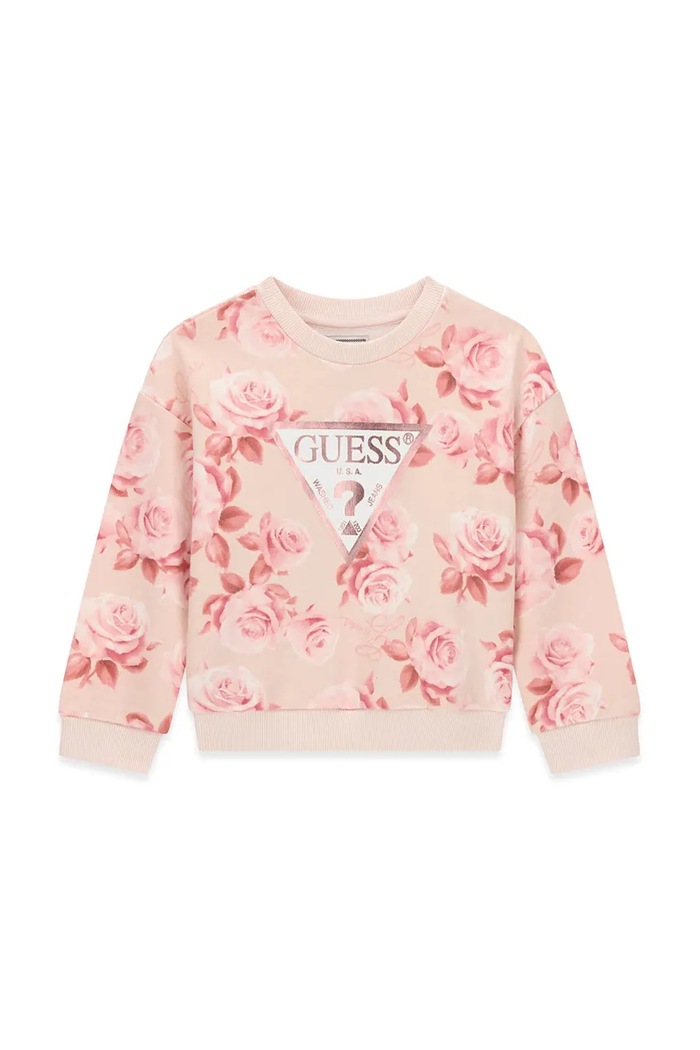 Guess Bluza dziecięca bawełniana różowy K6BQ04.K5896.9BY2