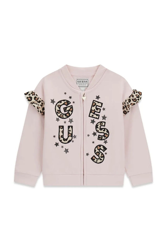 Guess Bluza rozpinana dziecięca bawełniana różowy K6BQ03.K5895.9BY2
