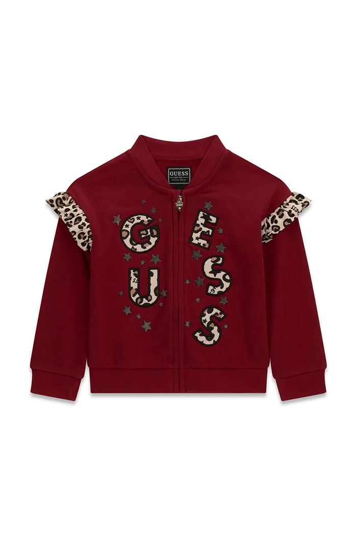 Guess Bluza rozpinana dziecięca bawełniana bordowy K6BQ03.K5895.9BY2