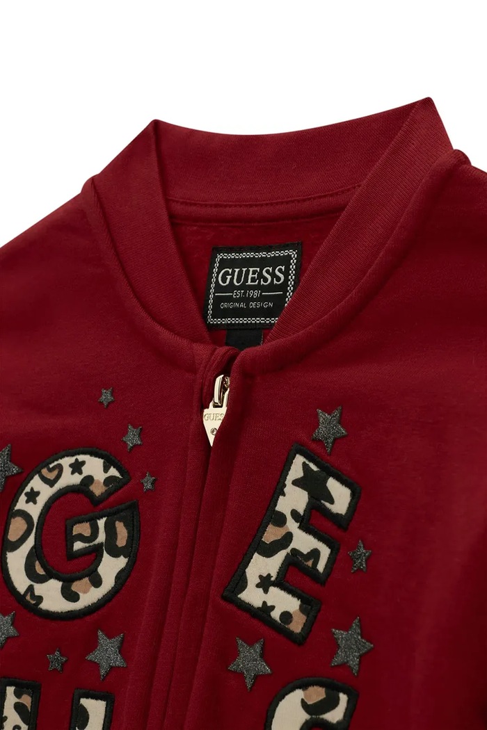 Bluza rozpinana dziecięca bawełniana Guess K6BQ03.K5895.9BY2 bordowy
