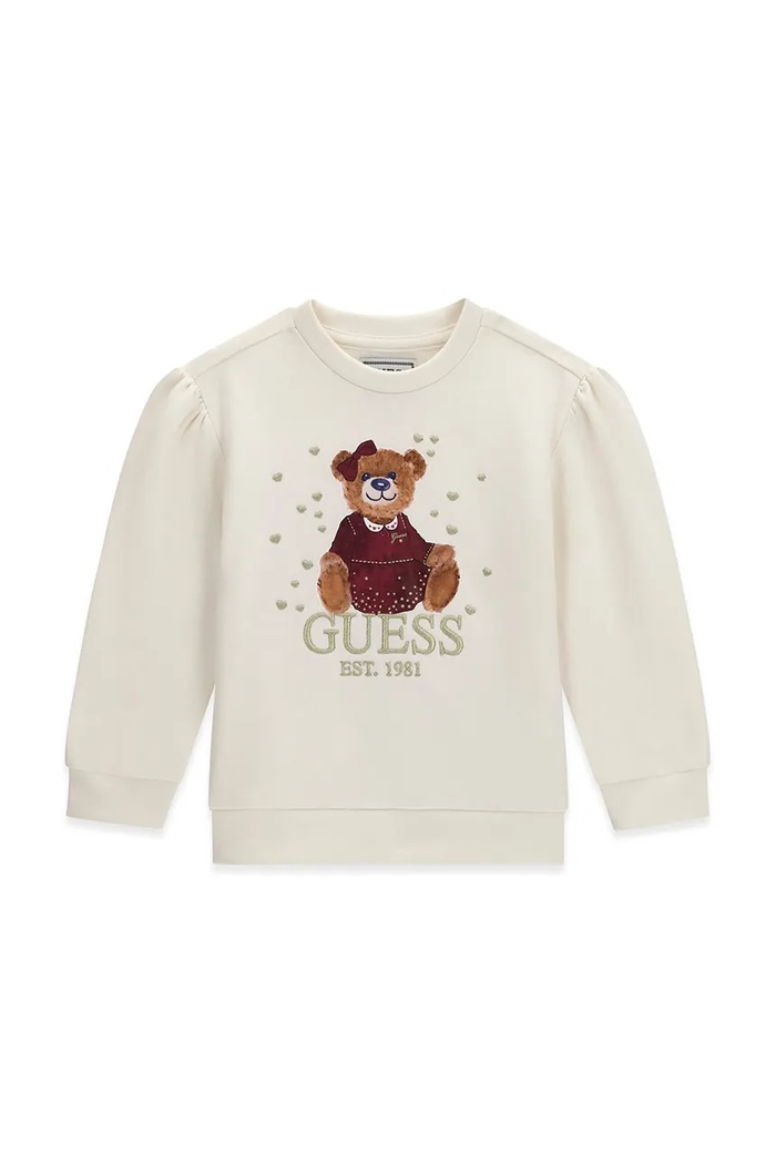 Guess Bluza dziecięca bawełniana beżowy K6BQ02.K5894.9BY2