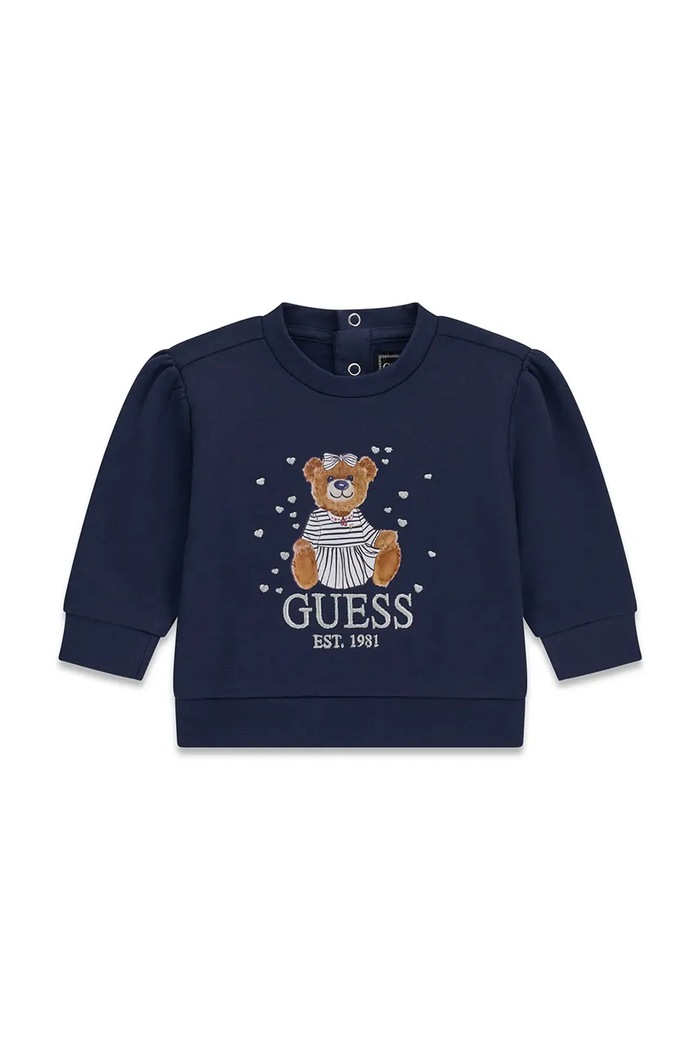Guess Bluza dziecięca bawełniana granatowy K6BQ02.K5894.9BY2