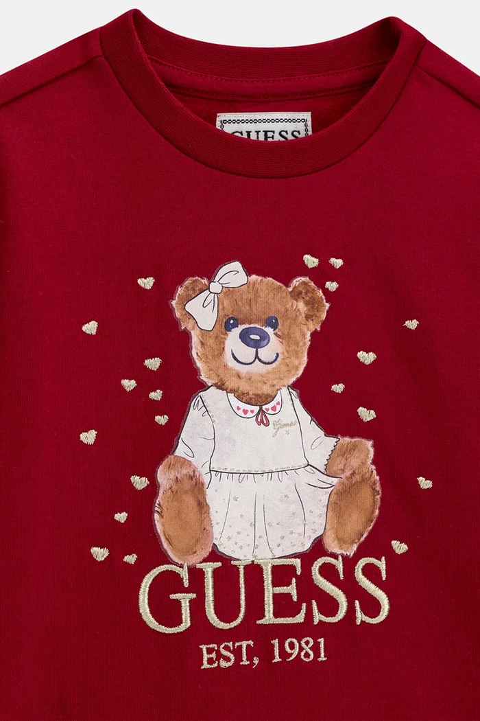 Dziewczynka Guess Bluza dziecięca bawełniana K6BQ02.K5894.9BY2 bordowy