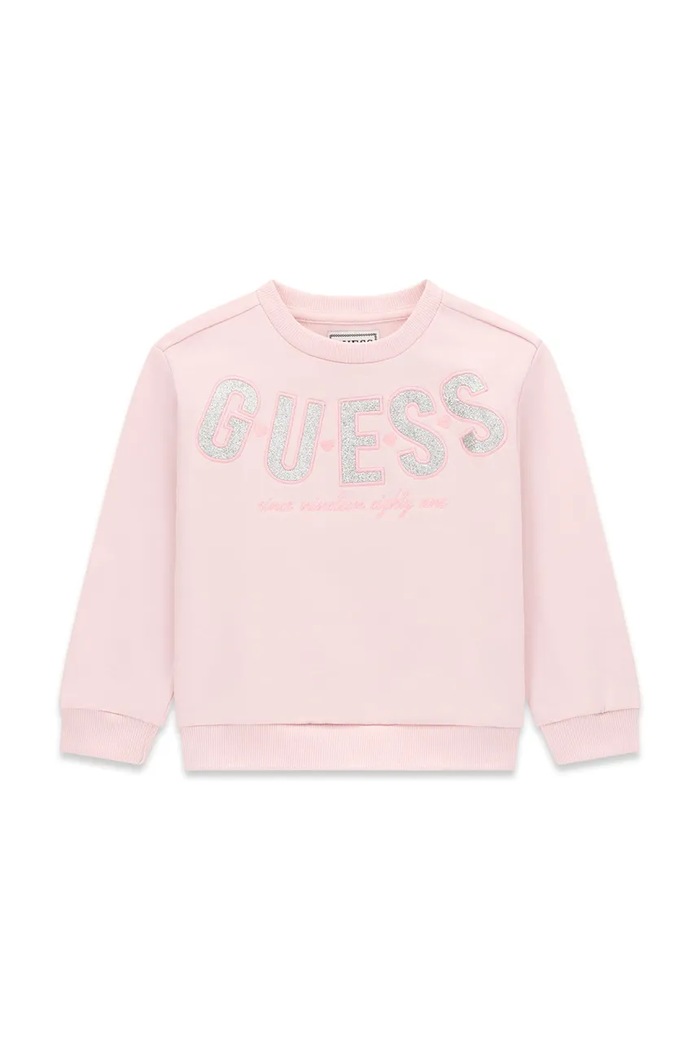 Guess Bluza dziecięca bawełniana różowy K6BQ01.K5893.9BY2