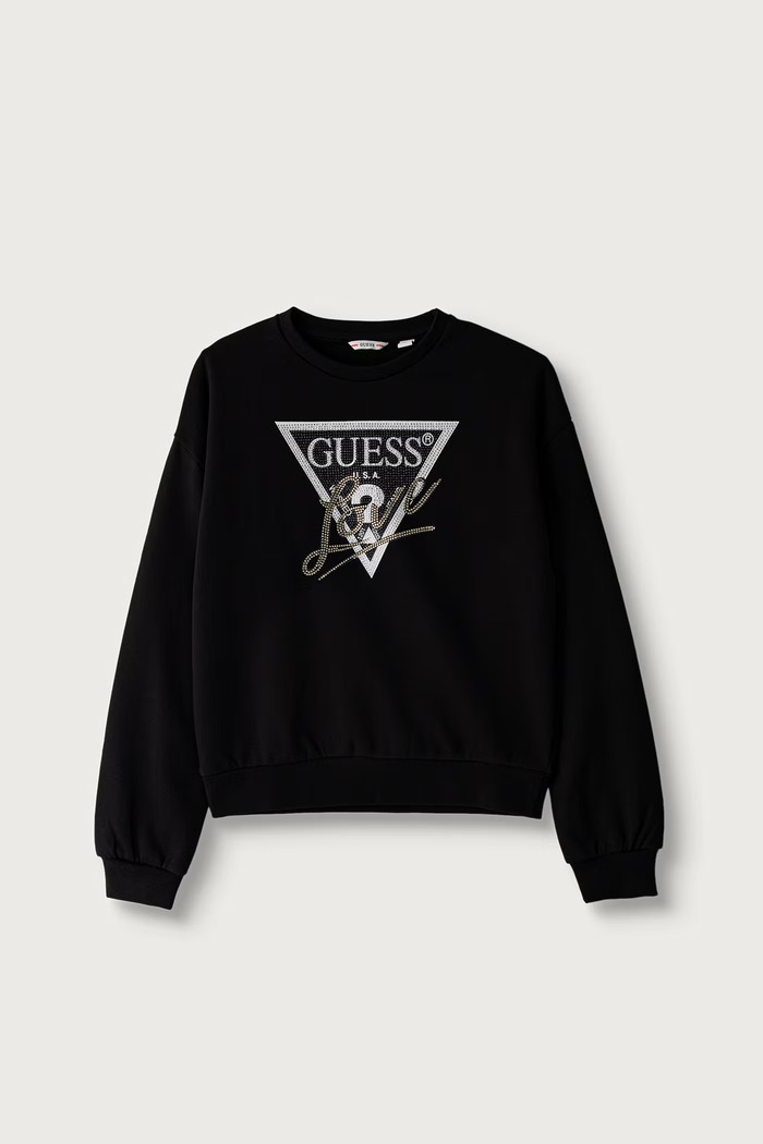 Guess mikina dětská bavlněná černá J6BQ20.K8007.9BY2
