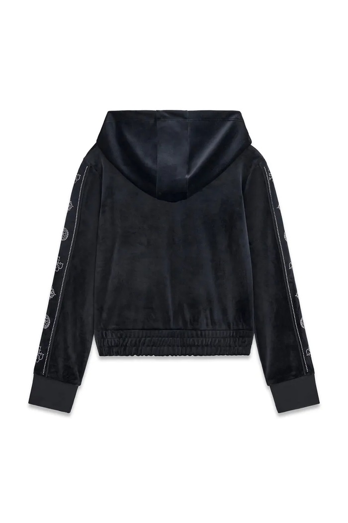 Guess Bluza rozpinana z kapturem dziecięca welurowa J6BQ15.K7263.9BY2 czarny AW26