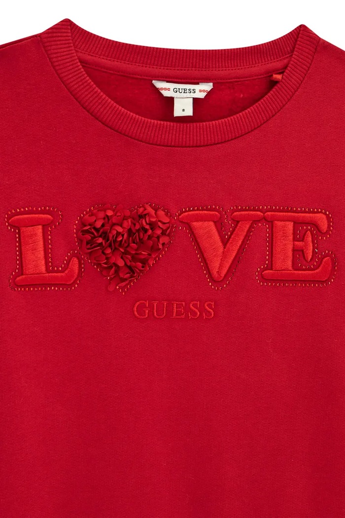 Fete Guess Hanorac pentru copii din bumbac J6BQ09.K6096.9BY2 rosu