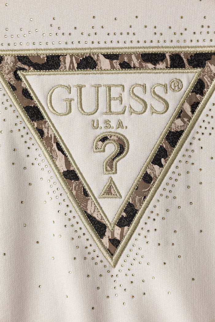 DÍVKA Guess mikina dětská bavlněná J6BQ07.K6093.9BY2 béžová