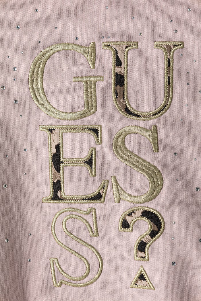 DÍVKA Guess mikina dětská bavlněná J6BQ07.K6093.9BY2 růžová