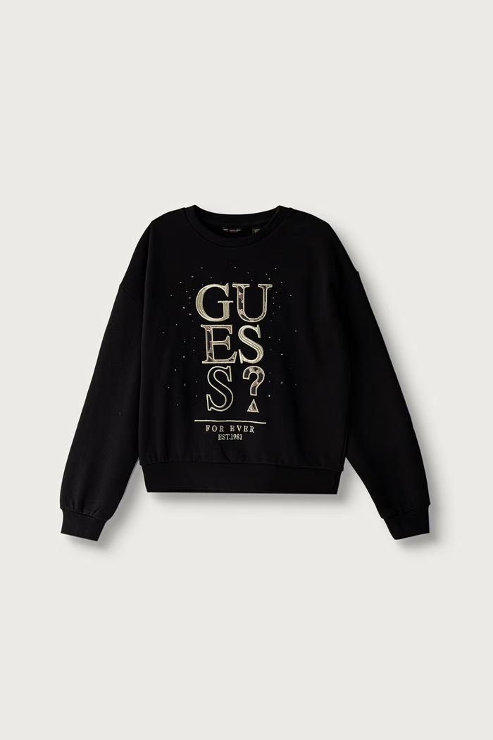 Guess mikina dětská bavlněná černá J6BQ07.K6093.9BY2