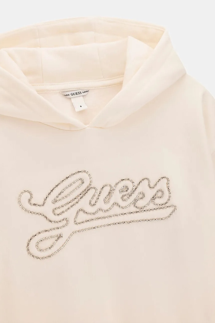 Dziewczynka Guess bluza z kapturem dziecięca z bawełną J6BQ06.K6091.9BY2 beżowy