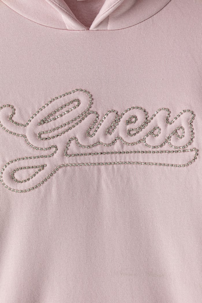 DÍVKA Guess mikina s kapucí dětská s bavlnou J6BQ06.K6091.9BY2 růžová
