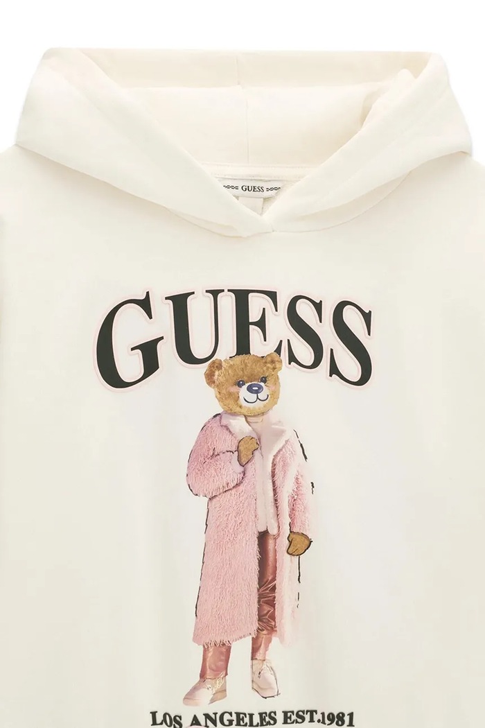 Dziewczynka Guess Bluza z kapturem dziecięca bawełniana J6BQ03.K6086.9BY2 beżowy