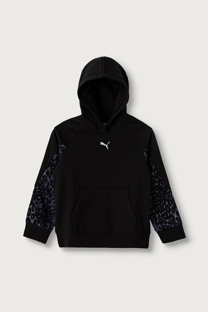 Puma bluza z kapturem dziecięca z bawełną PUMA SPORT ANIMAL Hoodie czarny 694847