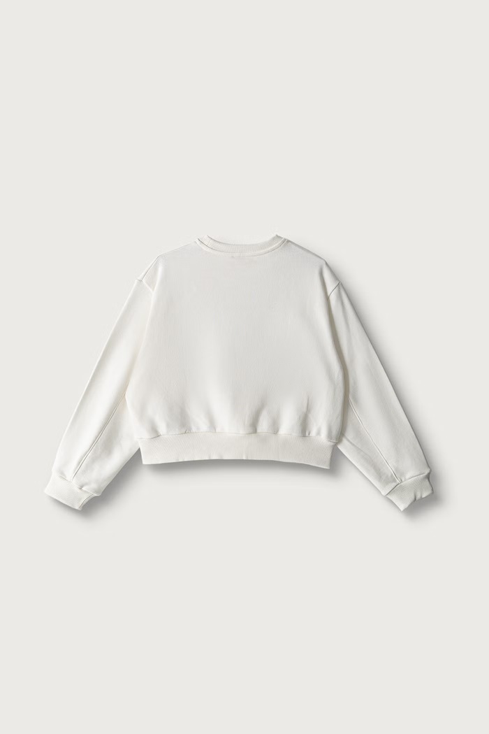 Elisabetta Franchi Уголемен суичър за деца от памук EFFE181.C.FF017 бежов AW26