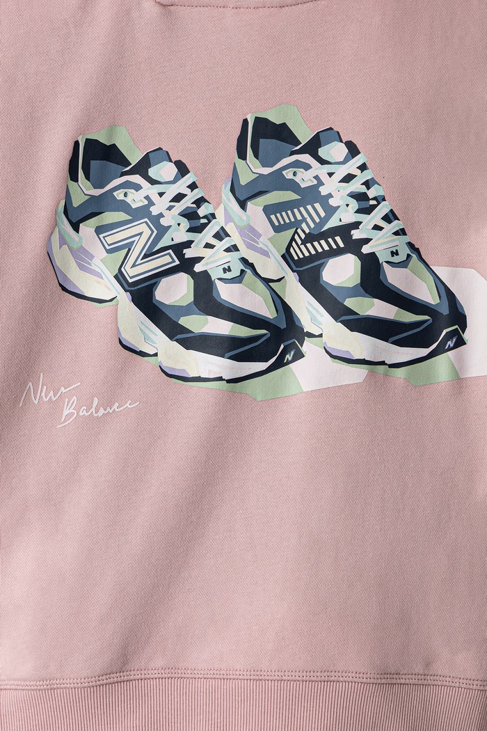 Bluza rozpinana z kapturem dziecięca z bawełną New Balance YT6263S8 różowy
