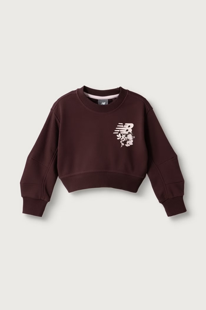 New Balance Bluza dziecięca z bawełną fioletowy YT62R062