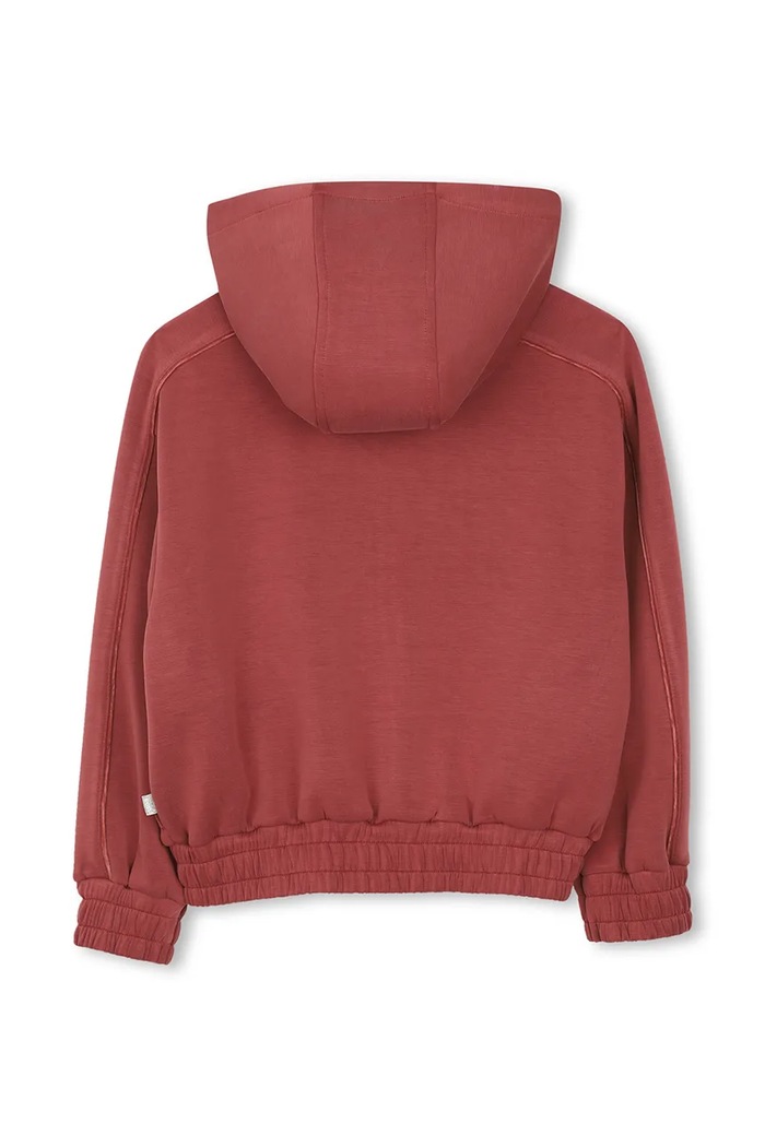 Dziewczynka BOSS Bluza rozpinana z kapturem dziecięca z modalem J53464.114.150 czerwony