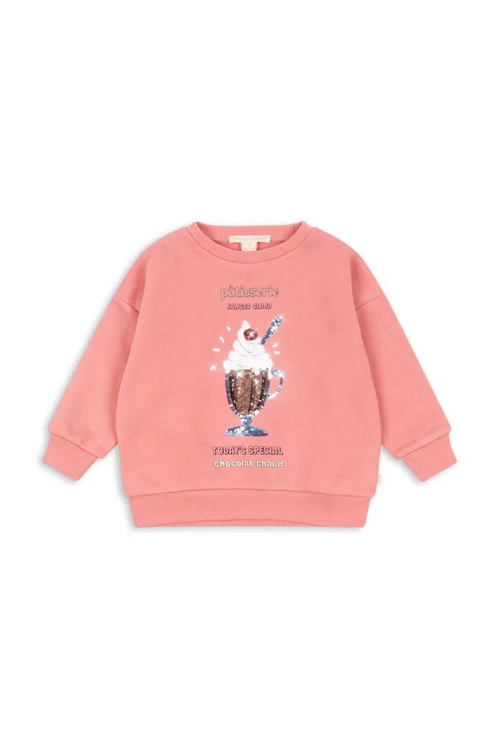 Konges Sløjd Bluza dziecięca z bawełną LOU SEQUIN SWEAT SHIRT GOTS KS106104.9BY2 różowy AW26