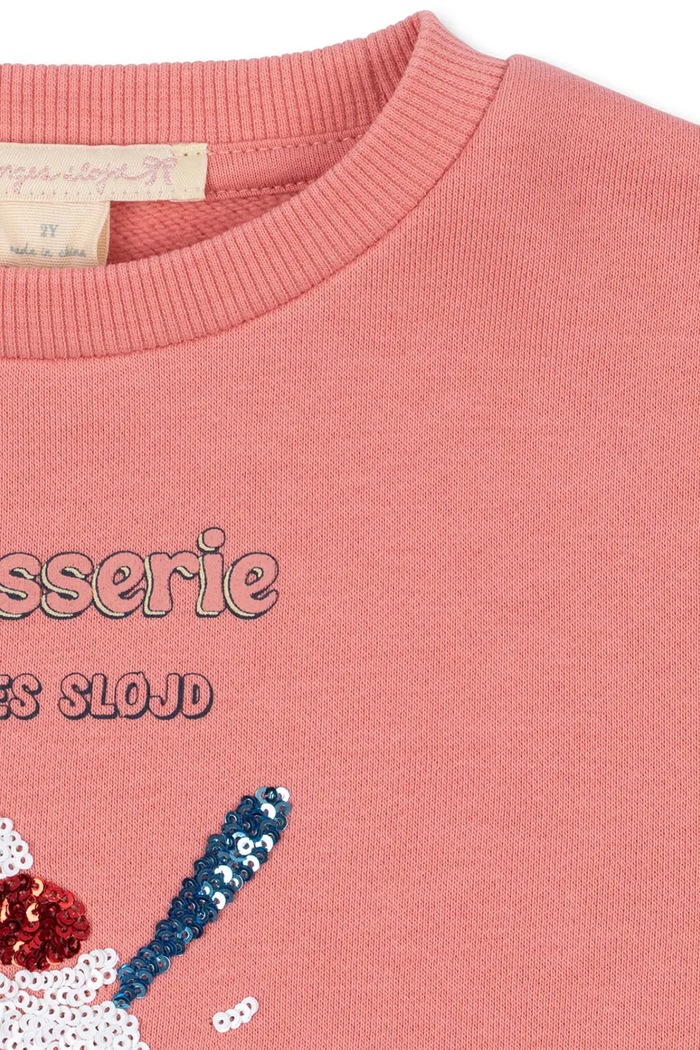 Bluza dziecięca z bawełną LOU SEQUIN SWEAT SHIRT GOTS Konges Sløjd KS106104.9BY2 różowy