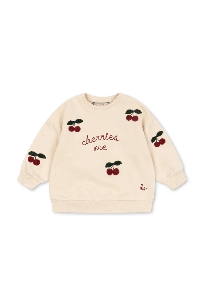 Konges Sløjd bluza dziecięca z bawełną LOU SWEAT SHIRT OCS KS107618.9BY2 beżowy AW26